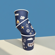 Gahwa Paper Cups -Blue Winter- 25pcs - The Dana Store